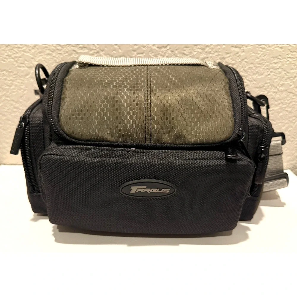 Targus Digital Camera Bag Case Shoulder Strap Black Olive Green
